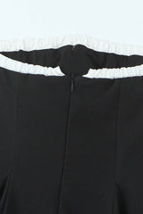 Contrast Bustier Lace-up Back Cocktail Dress