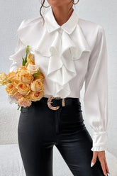 Ruffle Layered Long Sleeve Blouse