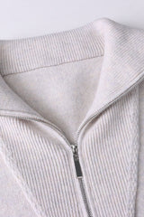 Double Zipper Shawl Collar Sweater