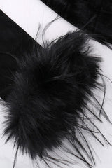 Textured Velvet Fuzzy Accent Cocktail Dress