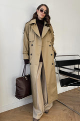 Extra Long Belted Waist Cotton Overcoat