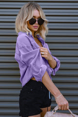 Denim Two Pocket Relaxed Blouse