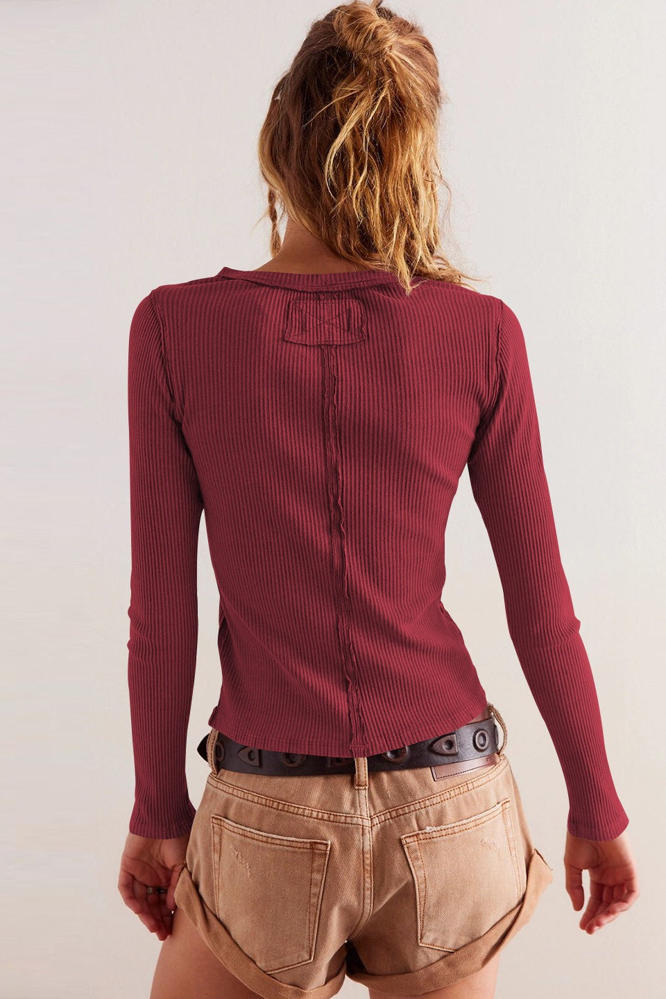 Solid Color Ribbed Cardigan