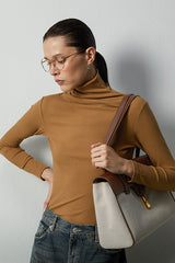 Stacked Neck Thermal Stretch Knit Top