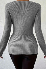 Ribbed Slim Fit Pullover Sweater