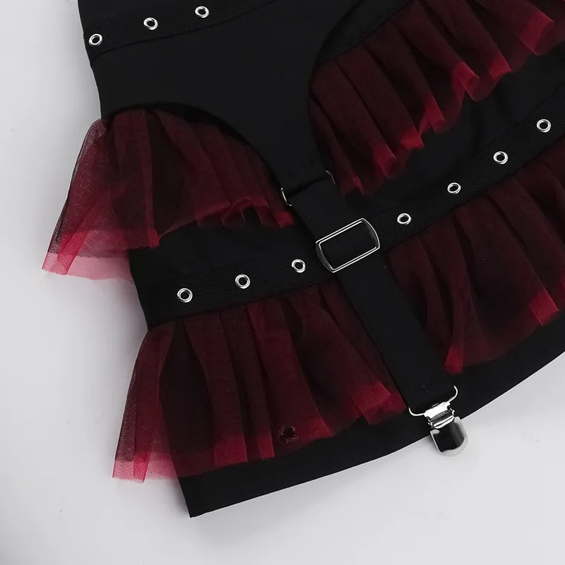 Halloween Gothic Mesh Ballet Mini Skirt