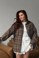 Plaid Vintage Relaxed Fit Blouse