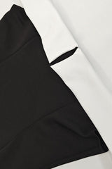 Contrast Bustier Ruffle Cocktail Dress