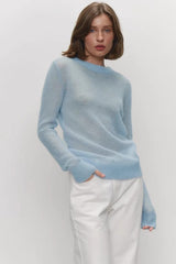 Sheer Blend Round Neck Knit Top