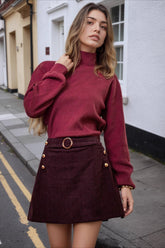 Corduroy A-Line Bodycon Skirt