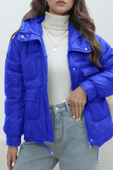 Bright Color Stand Collar Puffer Coat coats