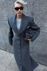 Notched Collar Single Breasted Slim Overcoat