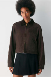 Cropped Utility Workwear Jacket S / Brown