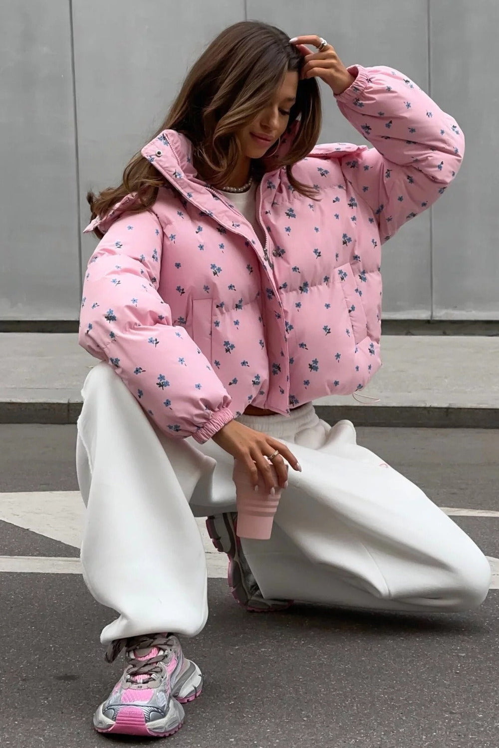 Chic Printed Puffy Puffer Jacket