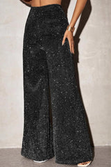 Sequin High Waist Wide Leg Pants