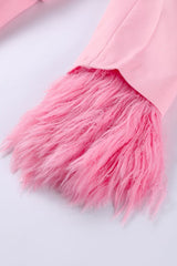 Designer Feather Accent Blazer