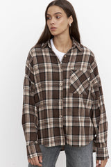 Vintage Plaid Relaxed Fit Blouse
