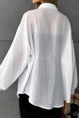 Solid Lightweight Long Sleeve Blouse