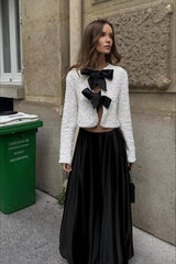 Bow Sequin Cut Out Long Sleeve Jacket