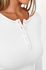 Button-Detail Bodycon Knit Top