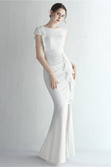 Glitter High Neck Mermaid Slit Formal Dress