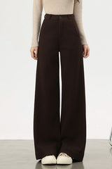 Fleece Lined Wool Blend Knit Pants