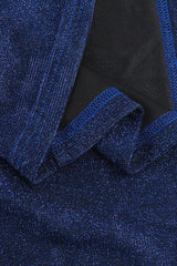 Shimmer V Neck Halter Slit Formal Dress