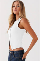 Round Neck Sleeveless Knit Top