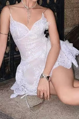 Lace Spaghetti Strap Mini Dress