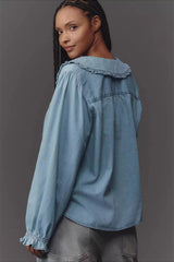 Vintage Denim Long Sleeve Blouse