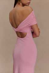 Bodycon Off Shoulder Backless Midi Dress