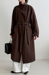 Oversized One Button Stand Collar Overcoat