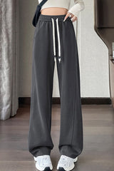 Draped Wide Leg Plush Knit Pants
