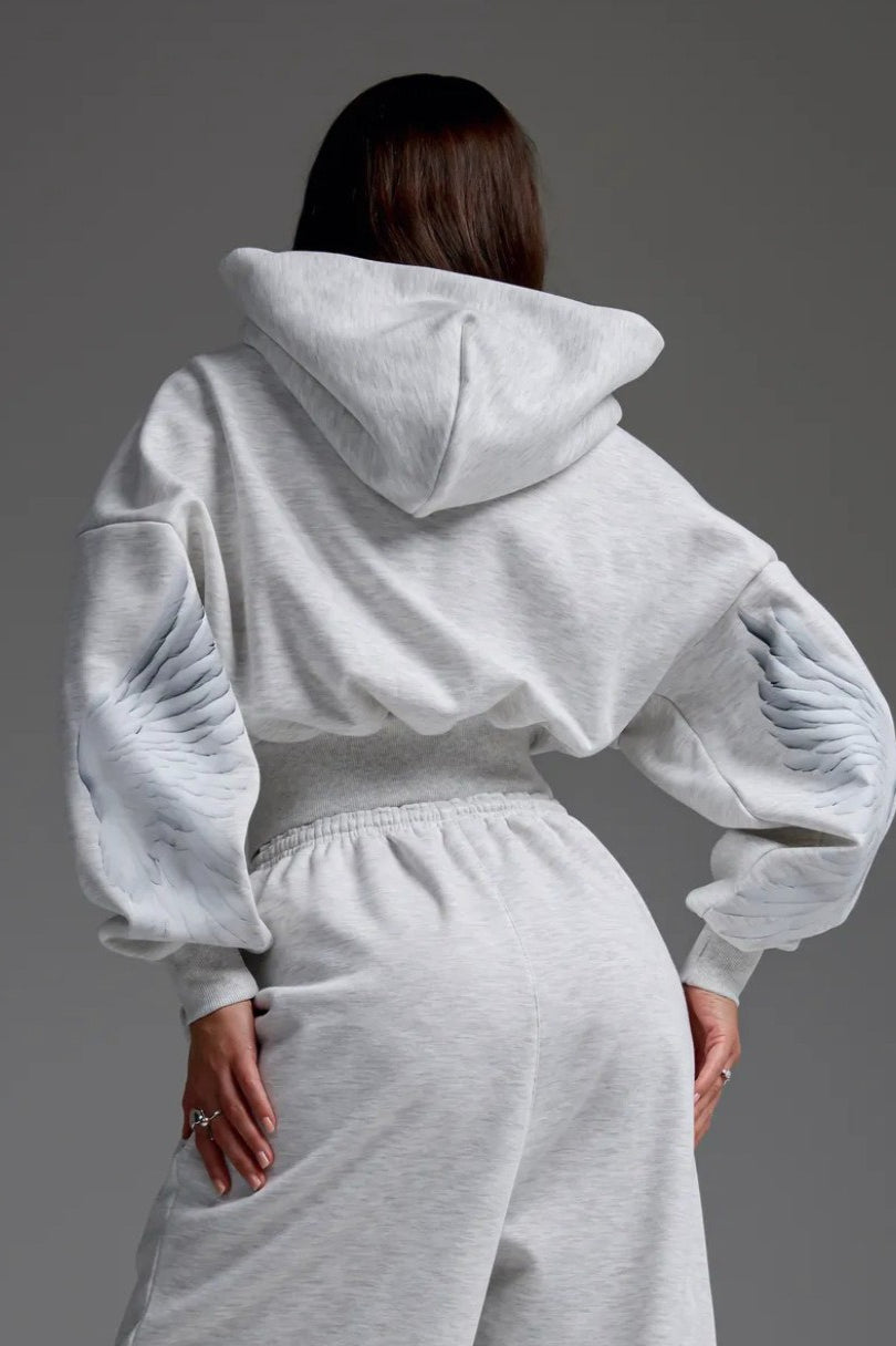 Motorcycle Print Zip-Up Hoodie