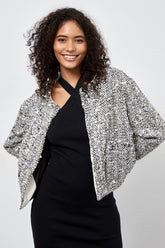 Sequin Crew Neck Long Sleeve Jacket