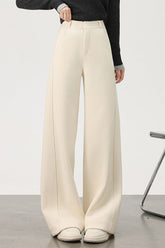 Fleece Lined Wool Blend Knit Pants