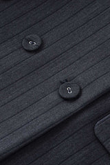 Elegant Striped Notch Blazer