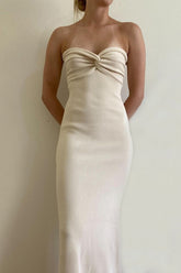 Twisted Front Knit Sweater Dress