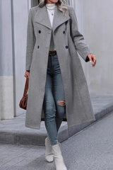 Slim Fit Double Breasted Wool Overcoat