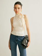 Tie Neck Halter Top Apricot / XS Tank Tops & Camis