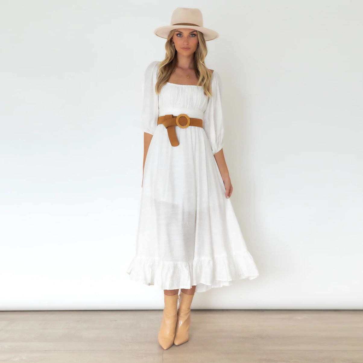 Katelyn Puff Sleeve Midi Dress