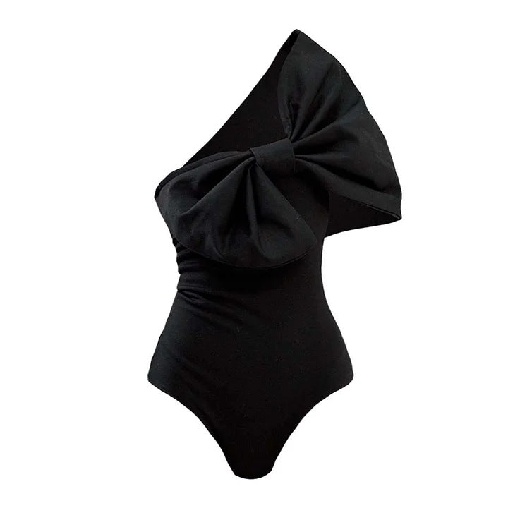 Twilight Noir One Shoulder Swimsuit - Black