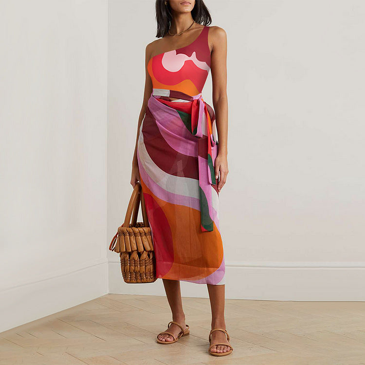 Saffron Wave Swimsuit - Orange