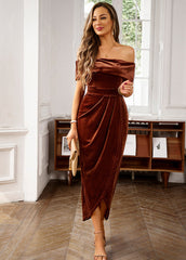 Velvet Off-the-shoulder Cocktail Dress