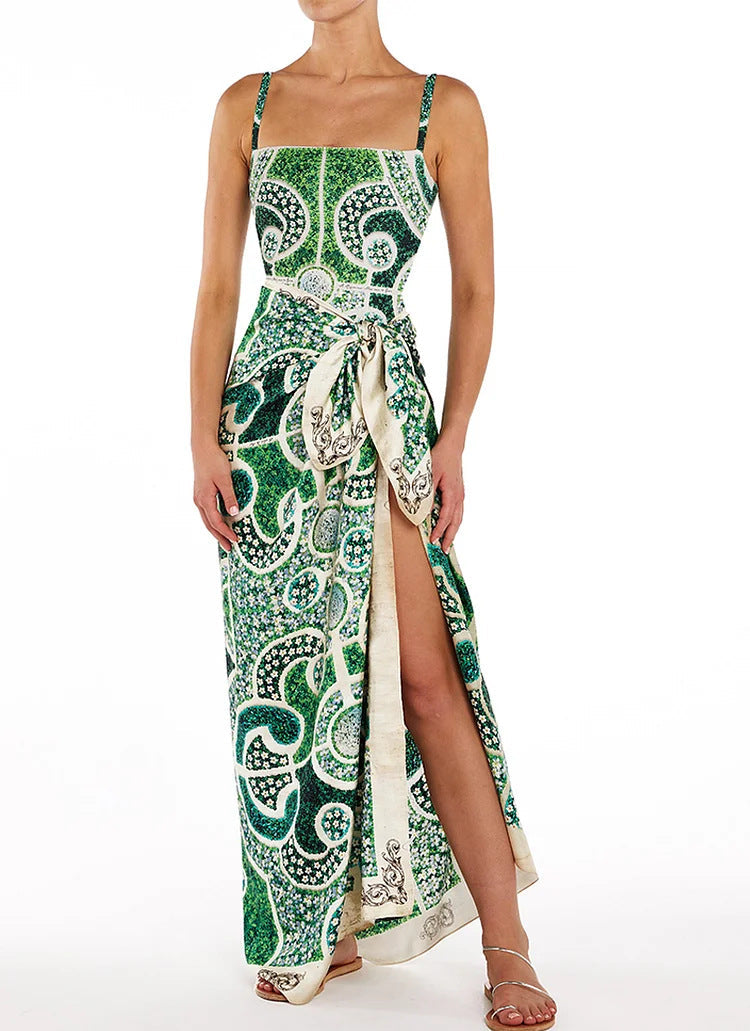 Seafoam Wrap Skirt - Green