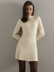 Long Sleeve High Neck Sweater Dress