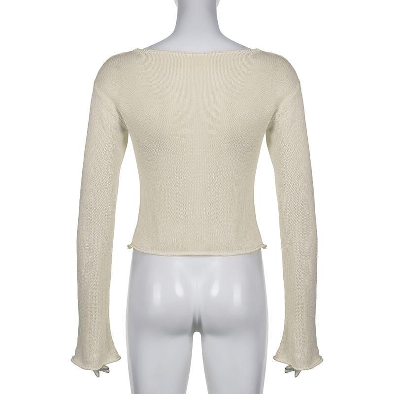 Star Embroidery Knitted Top