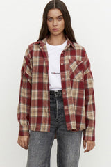 Vintage Plaid Relaxed Fit Blouse