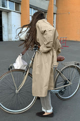 Relaxed Lapel Single Breasted Long Overcoat