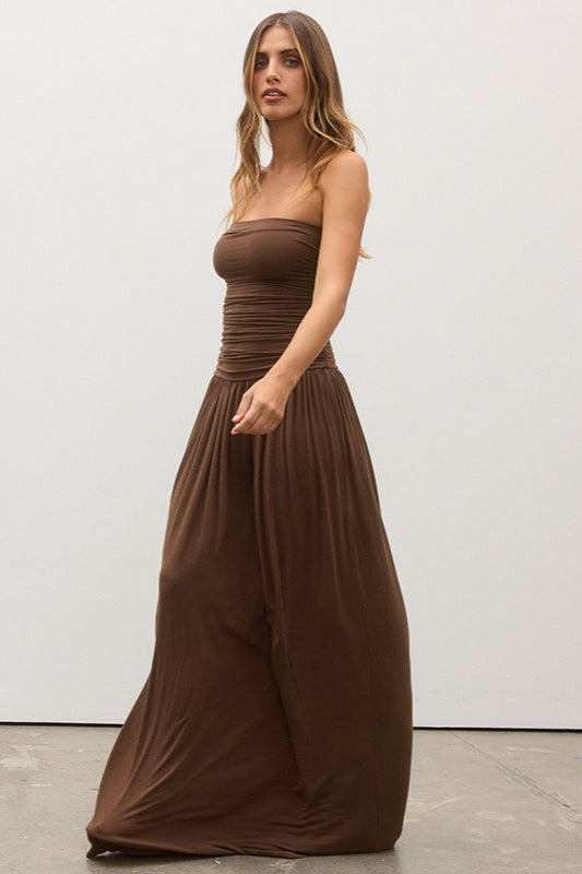 Strapless Off Shoulder Maxi Formal Dress